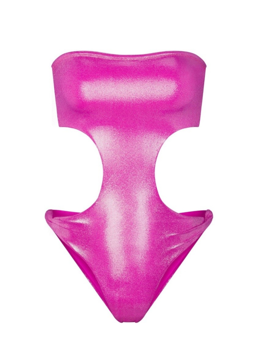 SKIMS Shimmer Cutout One-Piece Swimsuit in Hot Pink